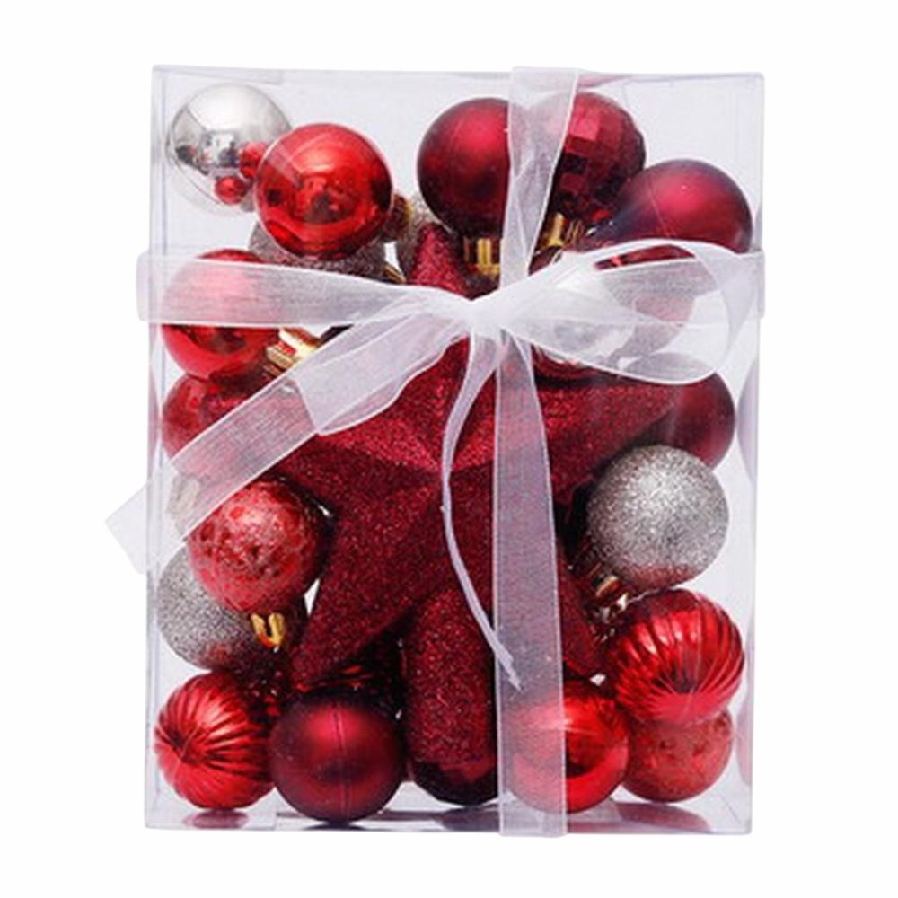 Conjunto 30 Bolas De Natal Vermelho/Branco - Tauu.pt
