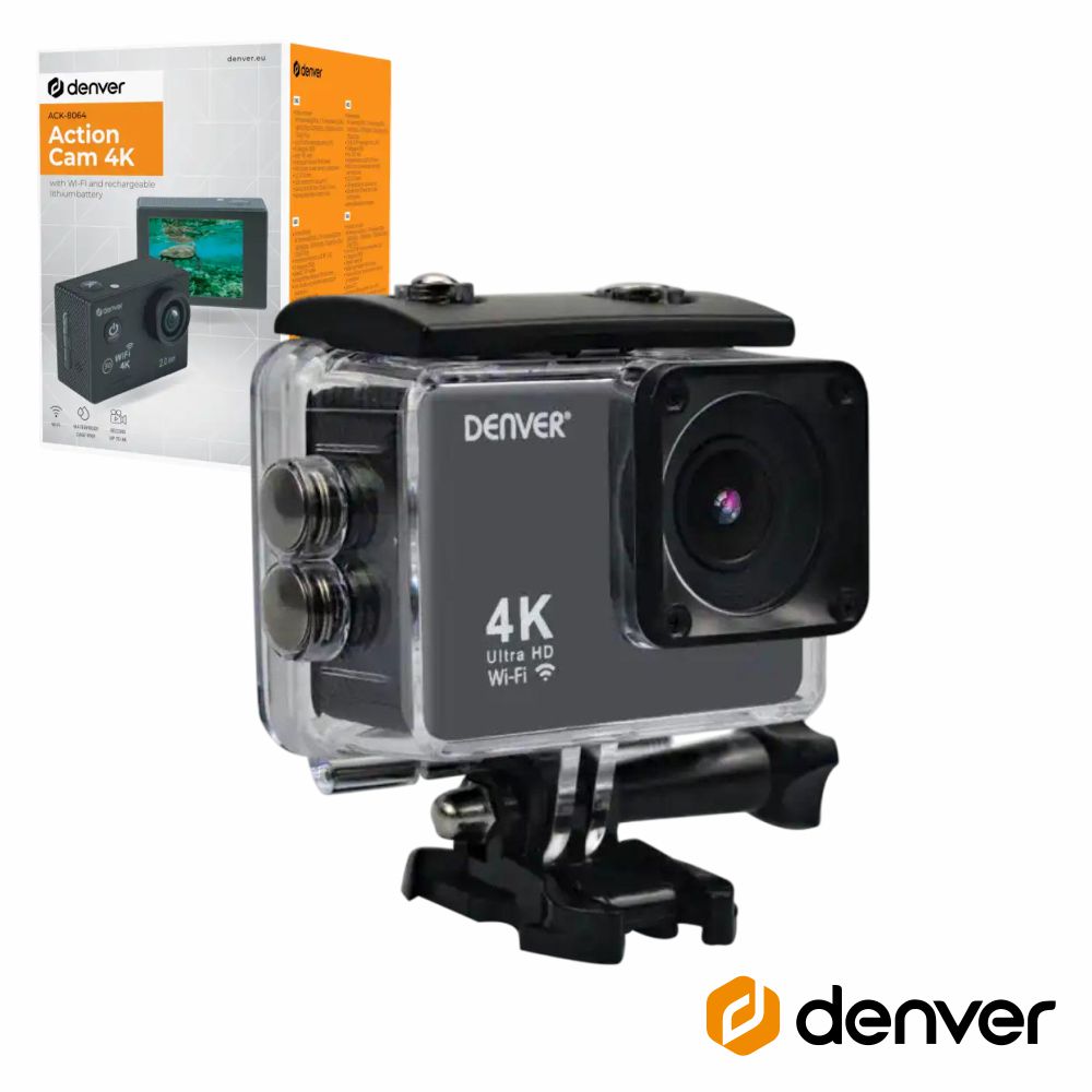 Câmara De Ação Ultra Hd 4K 8Mp Wifi Preto Denver - Tauu.pt