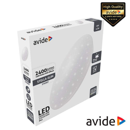 Aplique Led Redondo Teto 16W 330Mm Cct 2400Lm Ip44 Avide - Tauu.pt