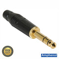 Ficha Jack 6.35Mm Macho Stereo Dourada Amphenol - Tauu.pt