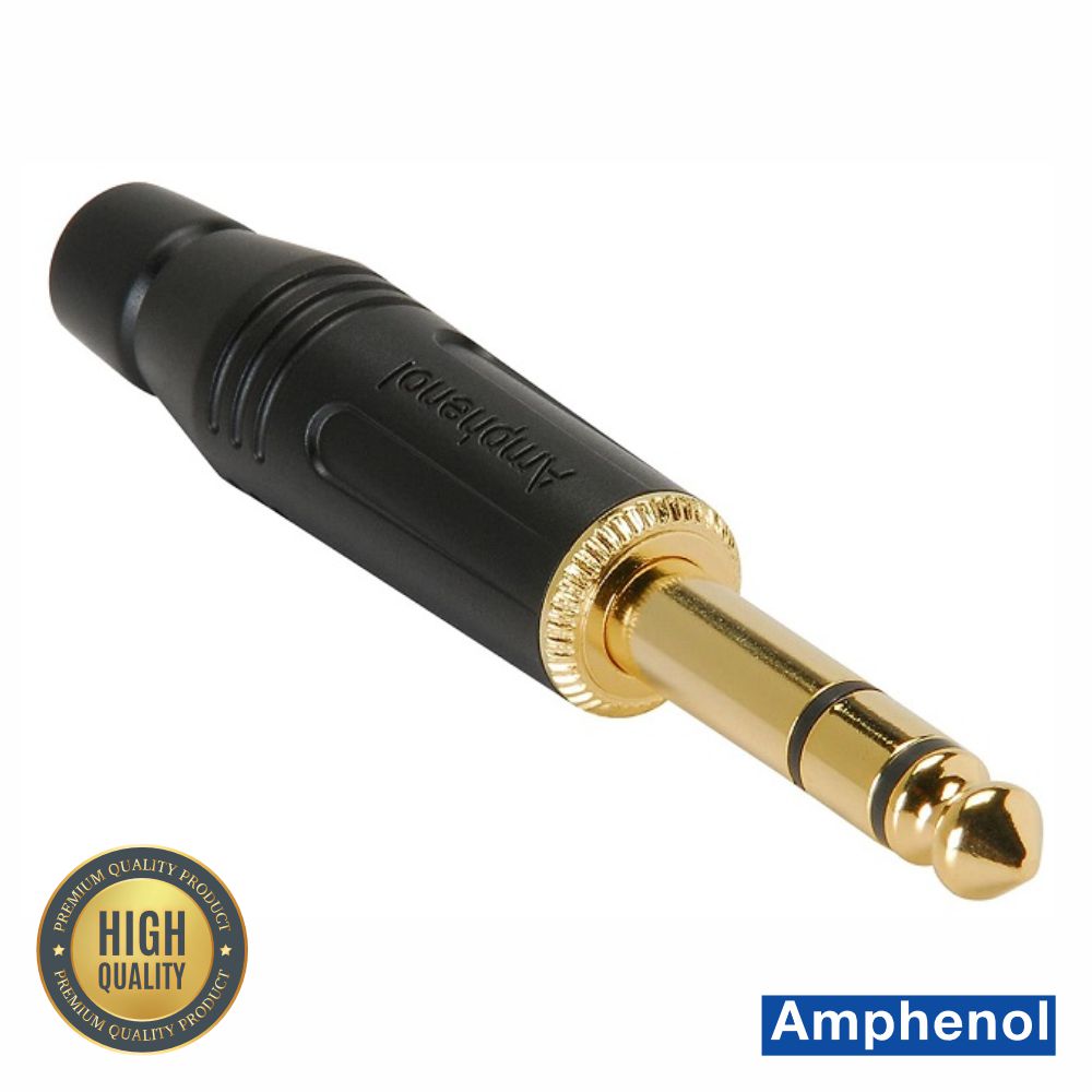 Ficha Jack 6.35Mm Macho Stereo Dourada Amphenol - Tauu.pt