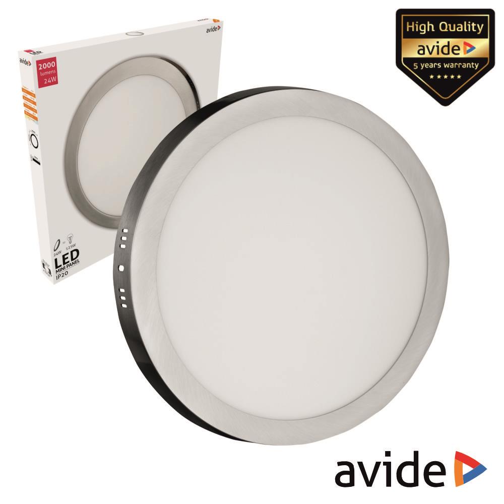 Painel Leds Redondo Superfície 24W 300Mm 4000K 2000Lm Avide - Tauu.pt