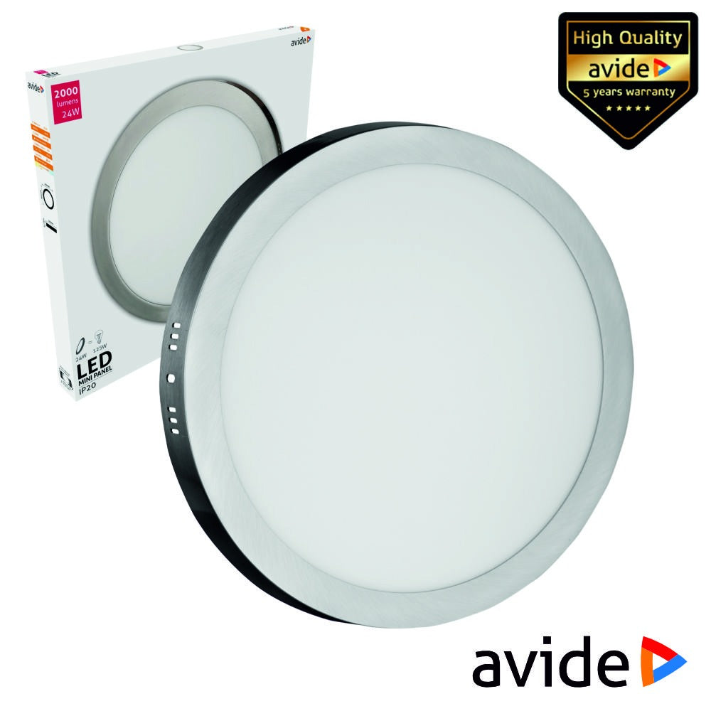 Painel Leds Redondo Superfície 24W 300Mm 4000K 2000Lm Avide - Tauu.pt