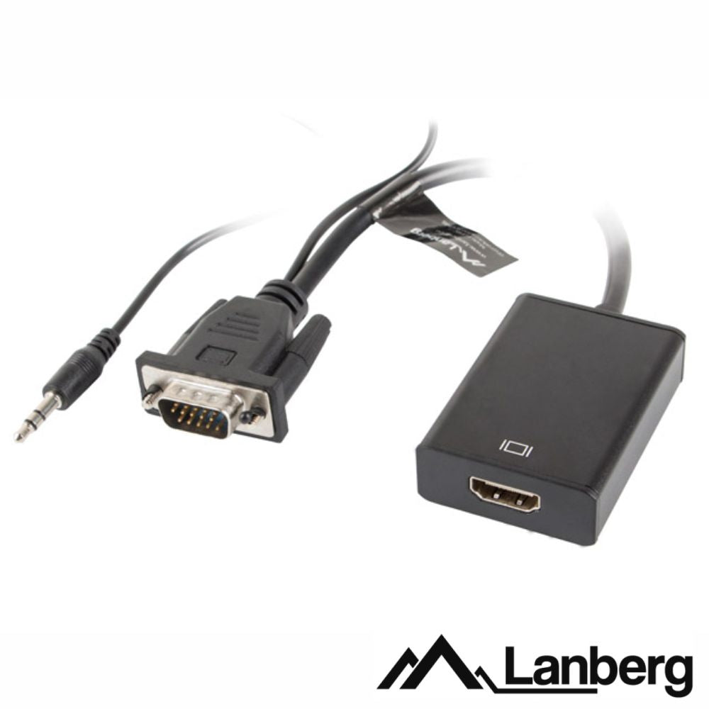 Cabo Adaptador Vga C/ Áudio P/ Hdmi Lanberg - Tauu.pt