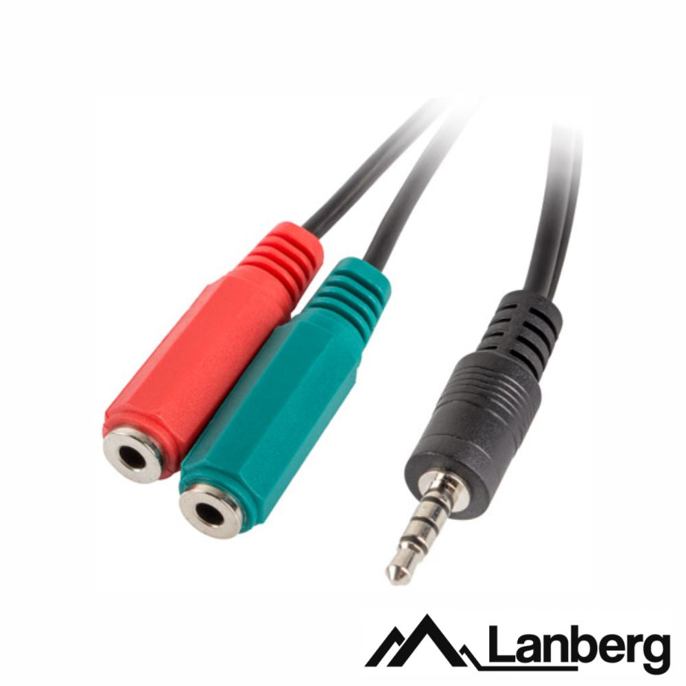 Cabo Jack 3.5Mm 4P Macho / 2-Jack 3.5Mm 3P Fêmea St Lanberg - Tauu.pt