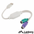Cabo Adaptador Usb-A 2.0 Macho / 2X Ps/2 Lanberg - Tauu.pt