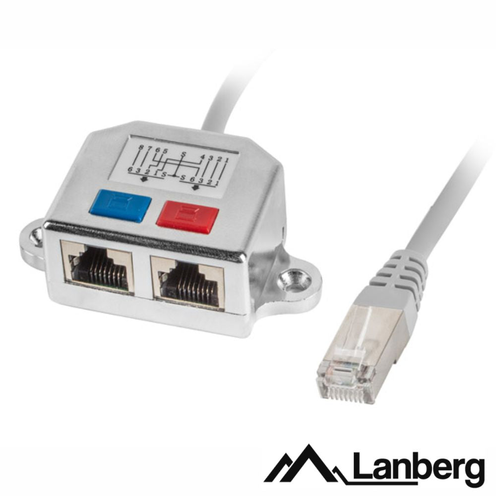Cabo Adaptador Rj45 Fêmea P/ 2 Rj45 Fêmea Lanberg - Tauu,pt