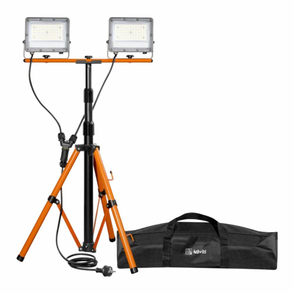 Conjunto Suporte Tripé Ajustável C/ 2 Focos 50W Adviti - Tauu.pt