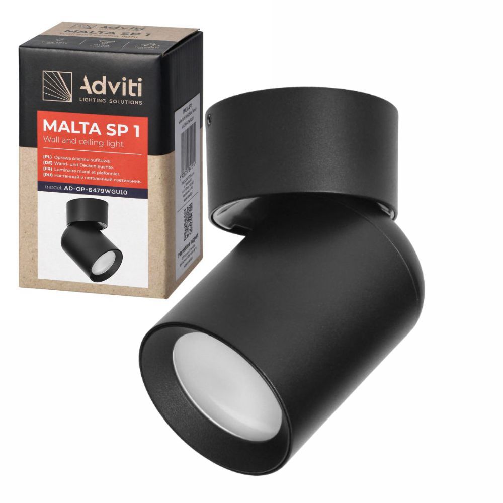 Candeeiro Led Teto/Parede Ip20 Preto Adviti - Tauu.pt