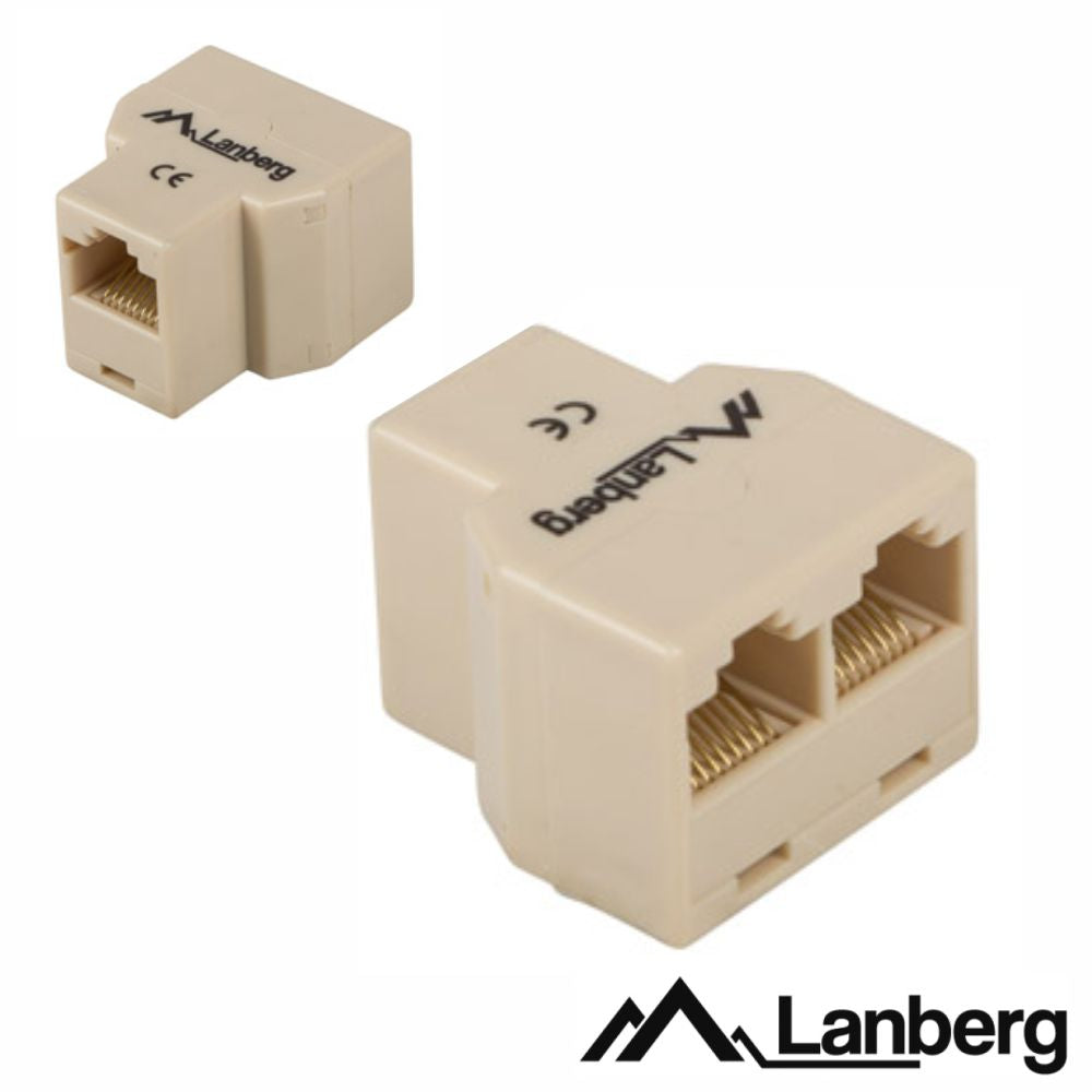 Ficha Adaptador Rj45 Fêmea P/ 2 Rj45 Fêmea Lanberg - Tauu,pt