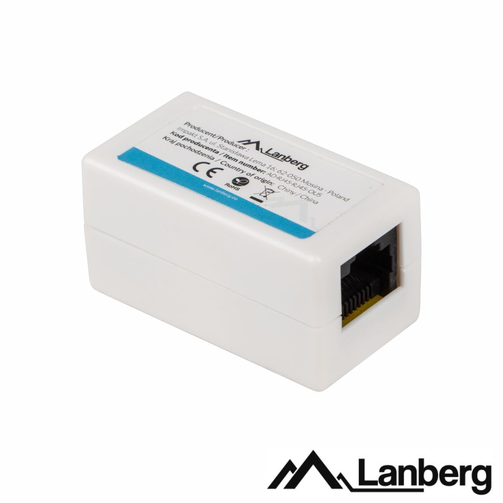 Ficha Adaptadora Rj45 Fêmea P/ Rj45 Fêmea Lanberg - Tauu.pt