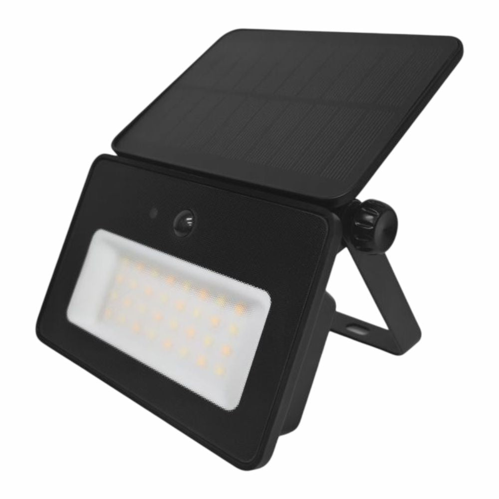 Foco Led C/ Painel Solar E Sensor Pir 10W 700Lm 6500K Preto - Tauu.pt