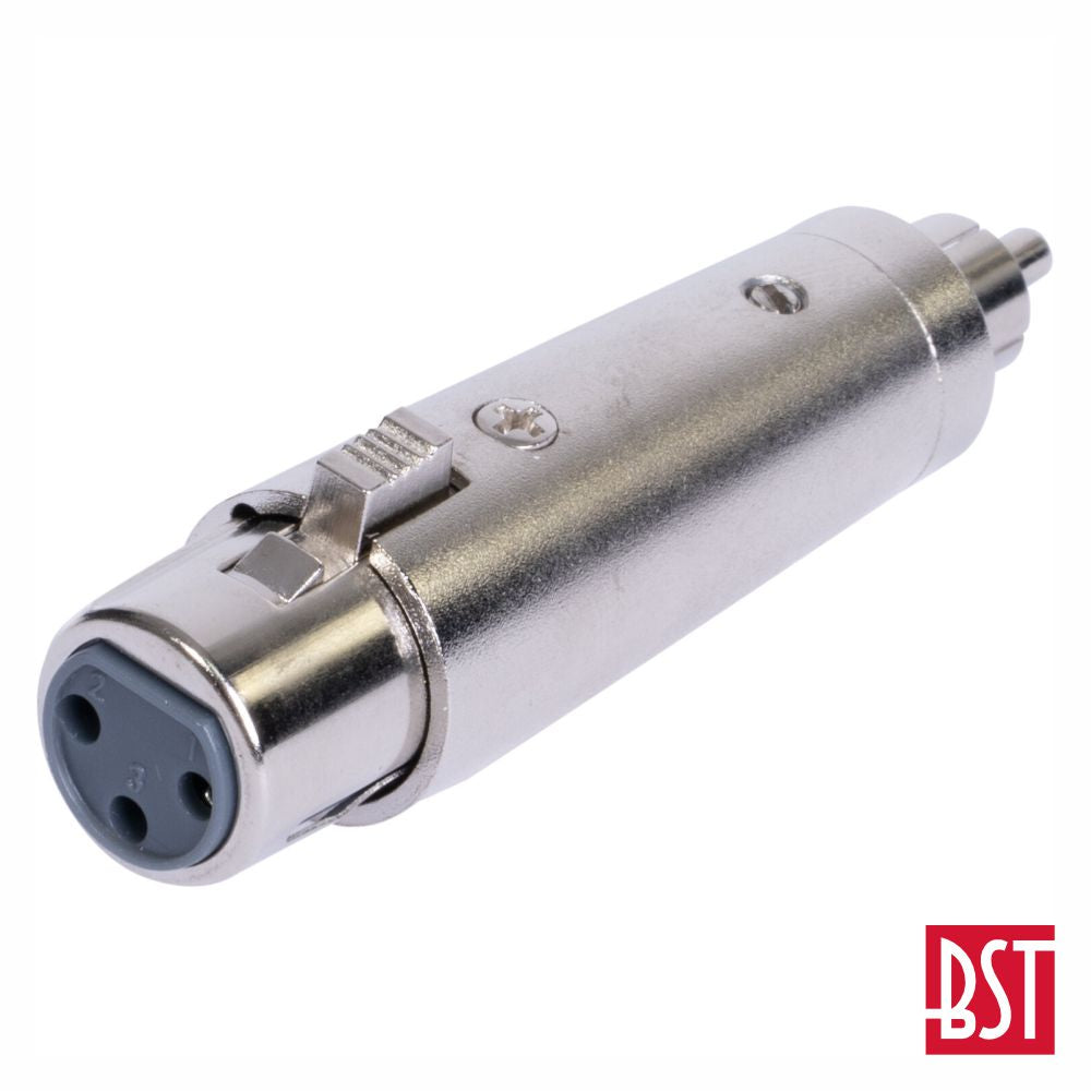Ficha Adaptadora Xlr 3P Fêmea / Rca Macho Bst - Tauu,pt