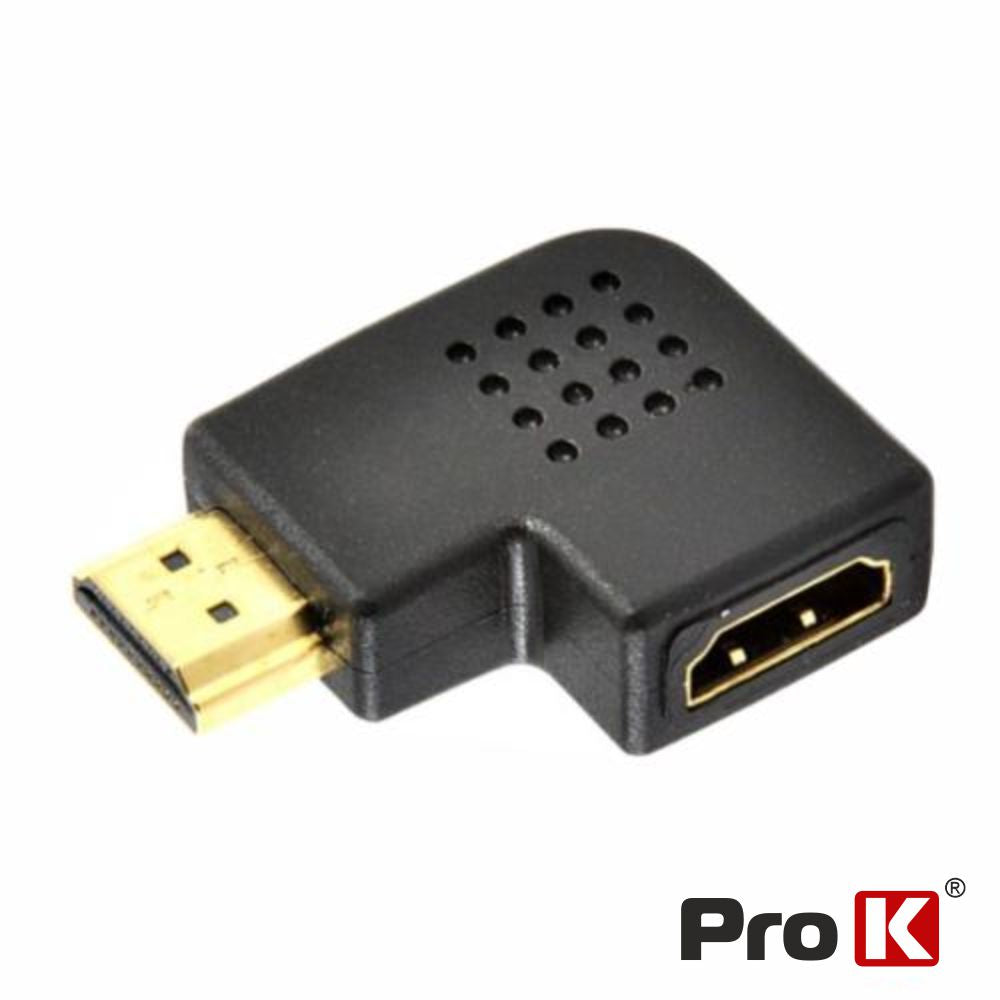 Ficha Adaptadora Hdmi Macho / Fêmea Ângular 90º Prok - Tauu,pt
