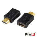 Ficha Adaptadora Hdmi Fêmea / Hdmi Macho Dourada Prok - Tauu,pt