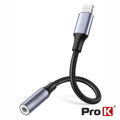 Cabo Adaptador Lightning Macho / Jack 3.5Mm Fêmea Prok - Tauu.pt