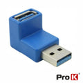 Ficha Adaptadora Usb-A 3,0 Macho / Fêmea 90º Prok - Tauu,pt