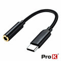 Cabo Adaptador Usb-C Macho / Jack 3,5Mm Fêmea Prok - Tauu,pt