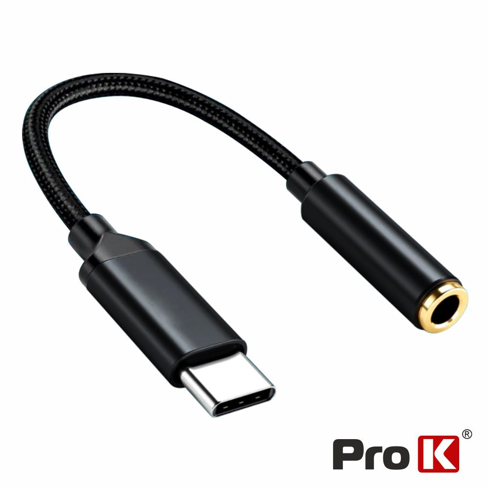 Cabo Adaptador Usb-C Macho / Jack 3.5Mm Fêmea Prok - Tauu.pt