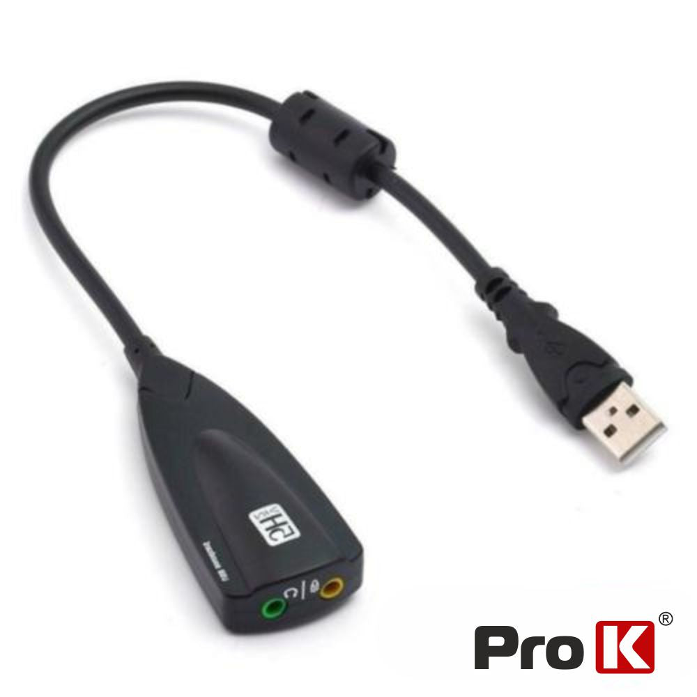 Adaptador Placa Som Usb 7,1 C/ 2 Fichas Jack Prok - Tauu,pt