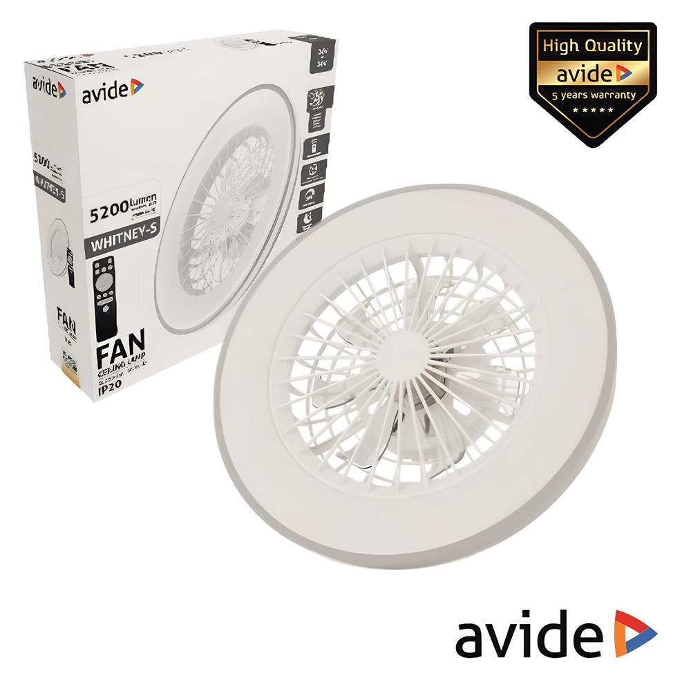 Ventoinha De Teto C/ Luz Led 2X24W 5200Lm C/ Comando Avide - Tauu.pt