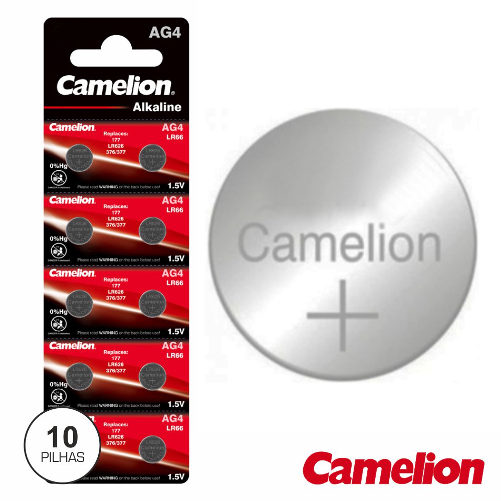 Pilha Botão Ag4 / Lr626 1.5V 18Ma 10X Blister Camelion - Tauu.pt