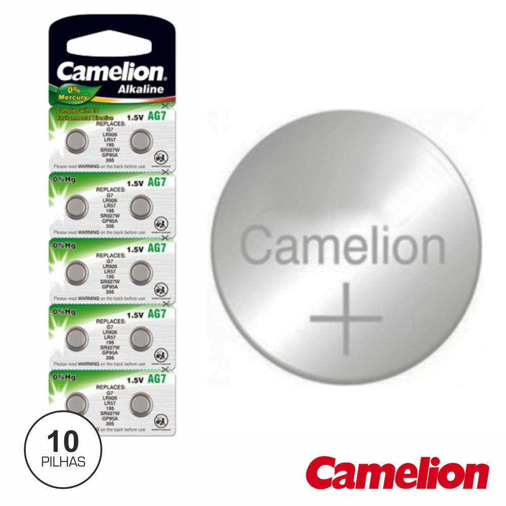 Pilha Botão Ag7 / Lr57 1,5V 34Ma 10X Blister Camelion - Tauu,pt
