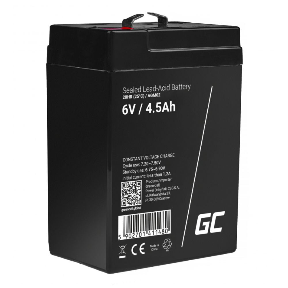 Bateria Chumbo Gel Agm 6V 4,5A Green Cell - Tauu,pt