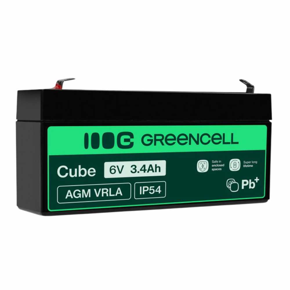 Bateria Chumbo Gel Agm 6V 3,4A Green Cell - Tauu,pt