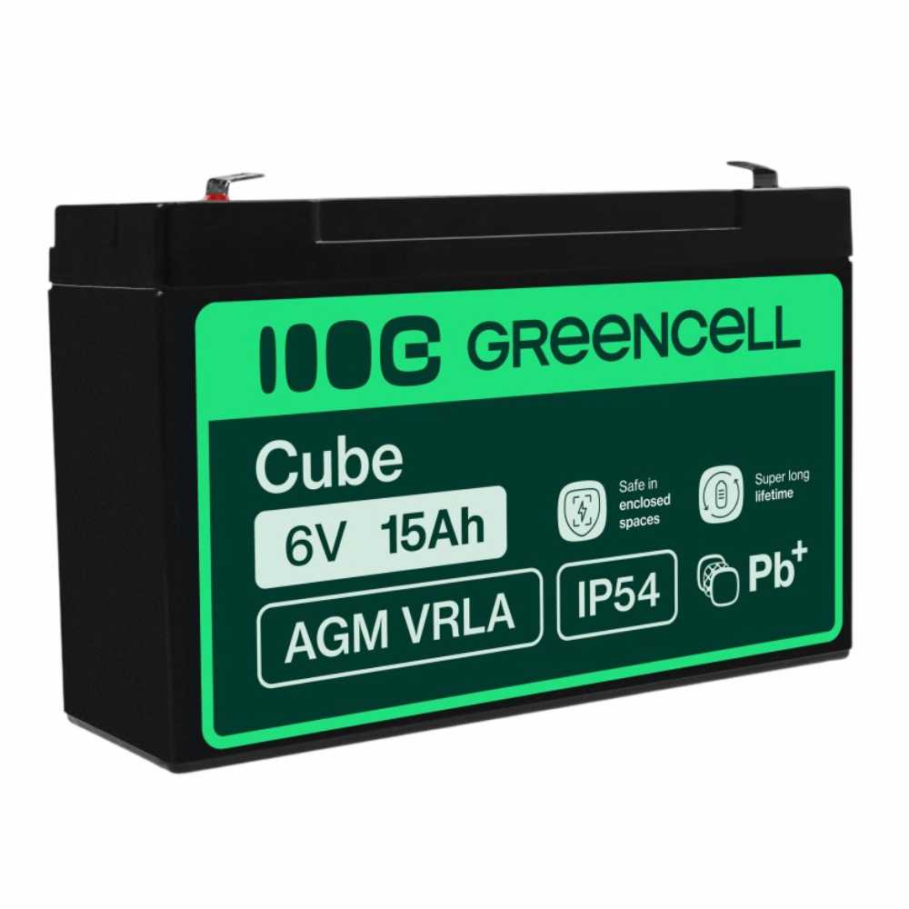 Bateria Chumbo Gel Agm 6V 15A Green Cell - Tauu.pt