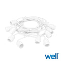 Corrente De Iluminação 11.5M P/ 10 Lâmpadas E27 Ip65 Well - Tauu.pt
