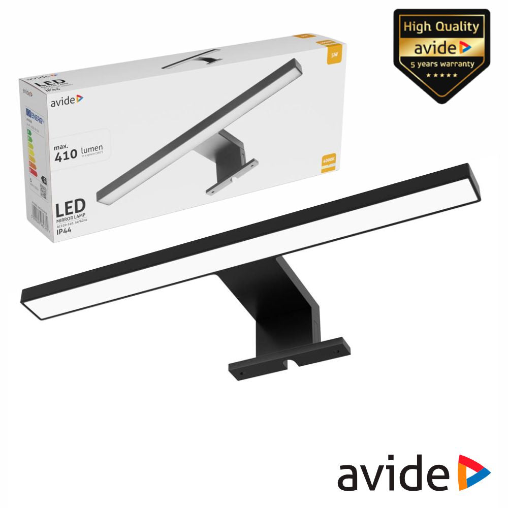 Candeeiro Led 5W 410Lm 300Mm 4000K Ip44 Preto Avide - Tauu.pt