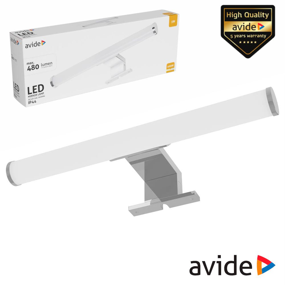 Candeeiro Led 5W 480Lm 300Mm 4000K Ip44 Cromado Avide - Tauu.pt