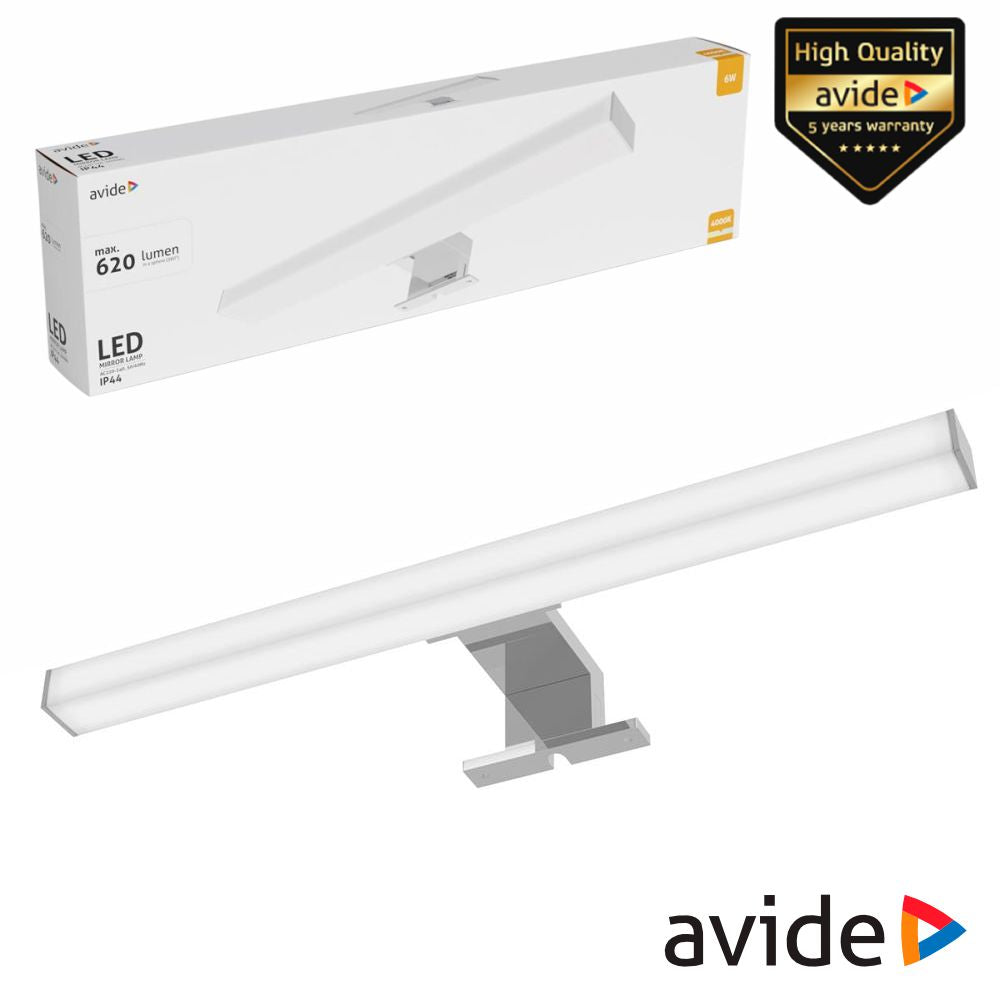 Candeeiro Led 6W 620Lm 400Mm 4000K Ip44 Cromado Avide - Tauu.pt