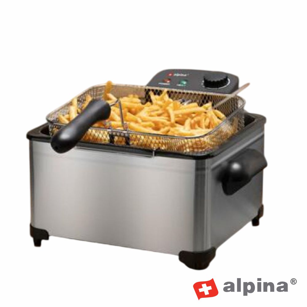 Fritadeira A Óleo Elétrica C/ 2 Grelhas 2000W 5L Alpina - Tauu.pt