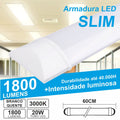 Armadura Led Batten Slim 20W 60Cm Ip40 3000K 1800Lm - Tauu,pt