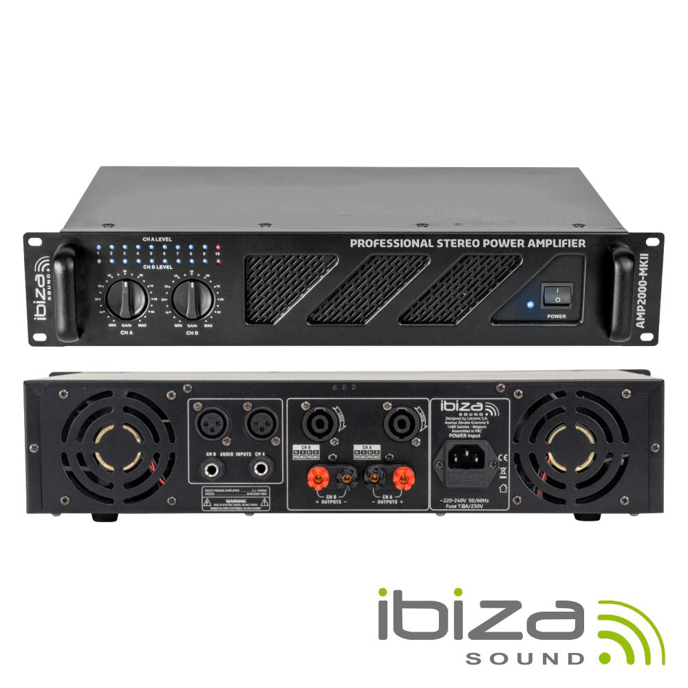 Amplificador Áudio 19" 2X1500W Ibiza - Tauu.pt