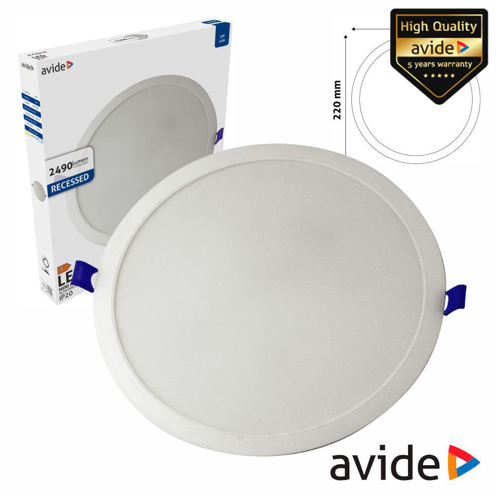 Painel Leds Redondo 24W 295Mm 6400K 2490Lm Avide - Tauu,pt