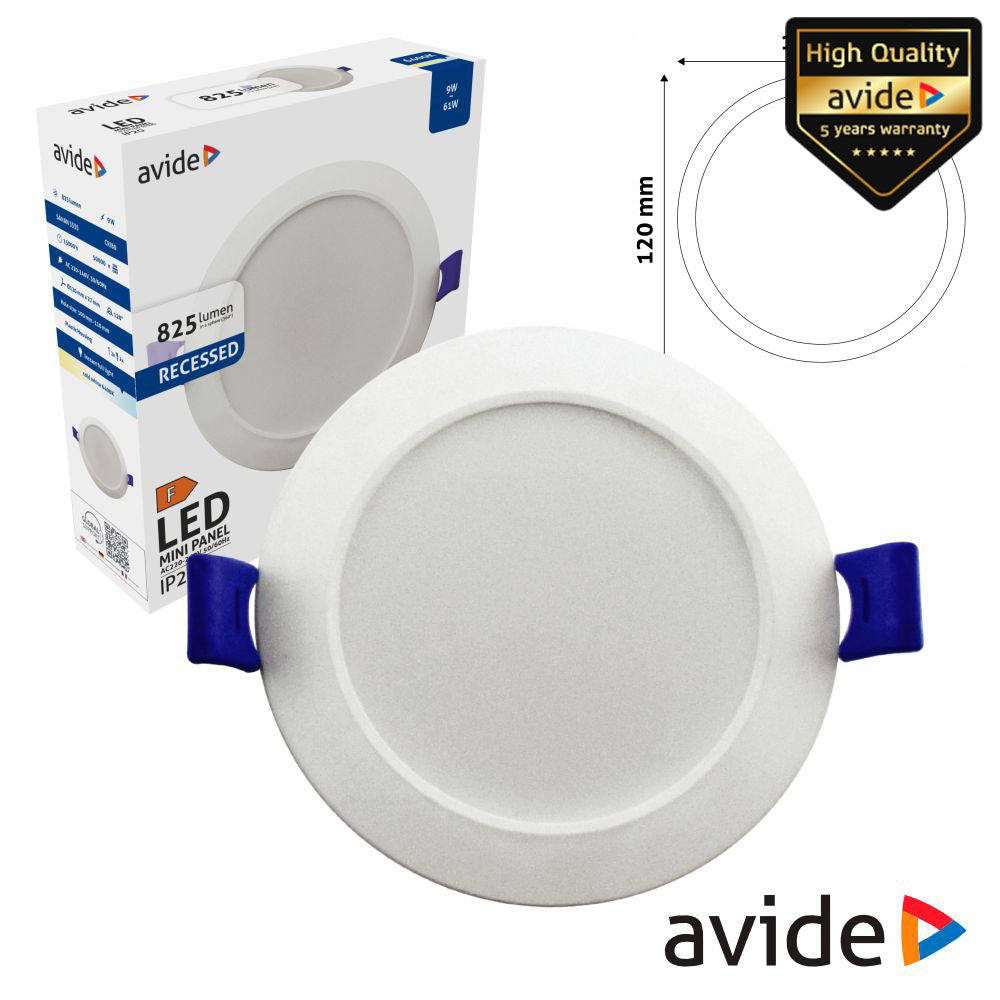 Painel Leds Redondo 9W 120Mm 6400K 825Lm Avide - Tauu,pt