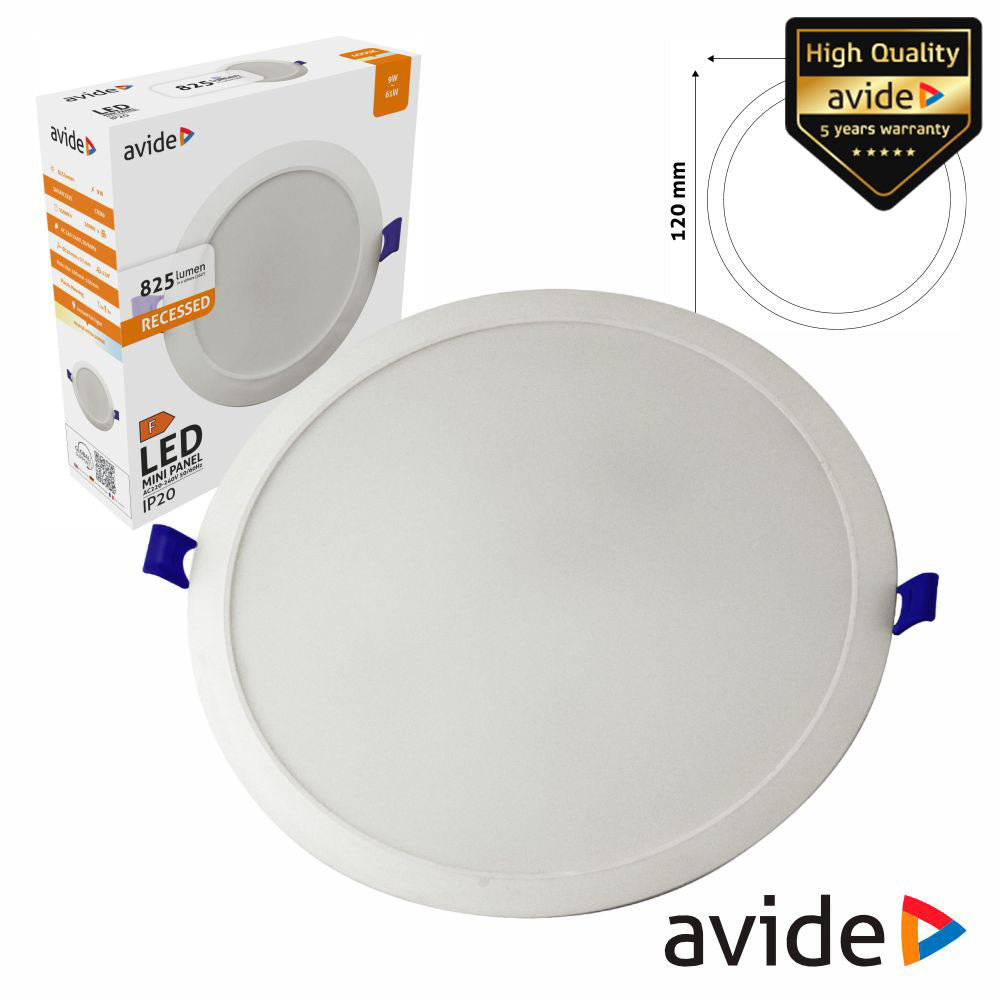 Painel Leds Redondo 9W 120Mm 4000K 825Lm Avide - Tauu,pt