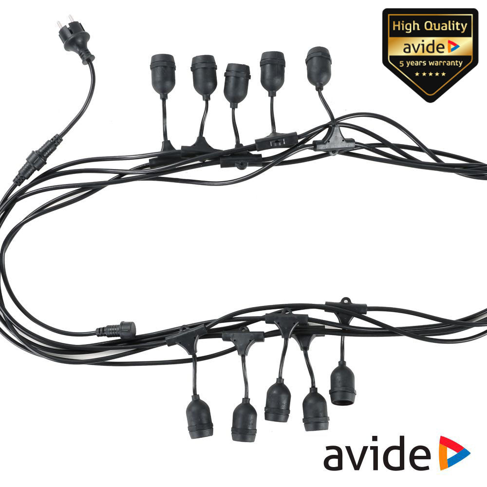 Corrente De Iluminação 10M P/ 10 Lâmpadas E27 Ip44 Avide - Tauu.pt