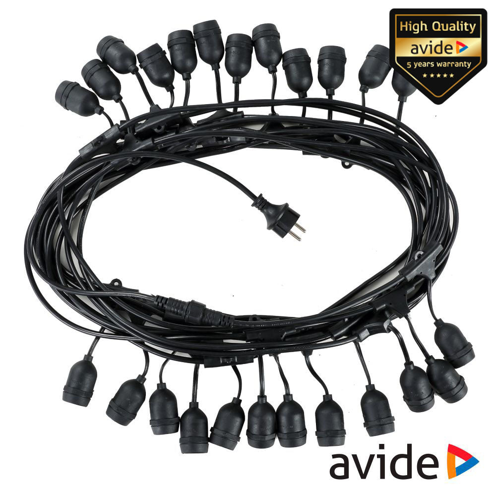 Corrente De Iluminação 15M P/ 24 Lâmpadas E27 Ip44 Avide - Tauu.pt