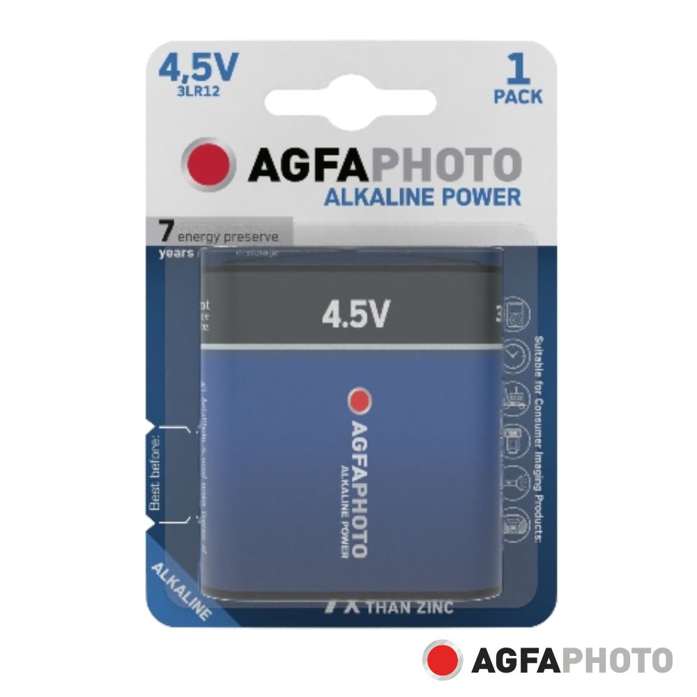 Pilha Alcalina 3Lr12/4,5V 4,5V 1X Blister Power Agfaphoto - Tauu,pt