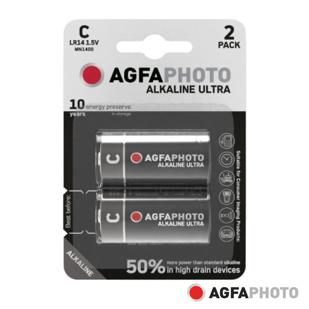 Pilha Alcalina Lr14/C 1.5V 2X Blister Ultra Agfaphoto - Tauu.pt