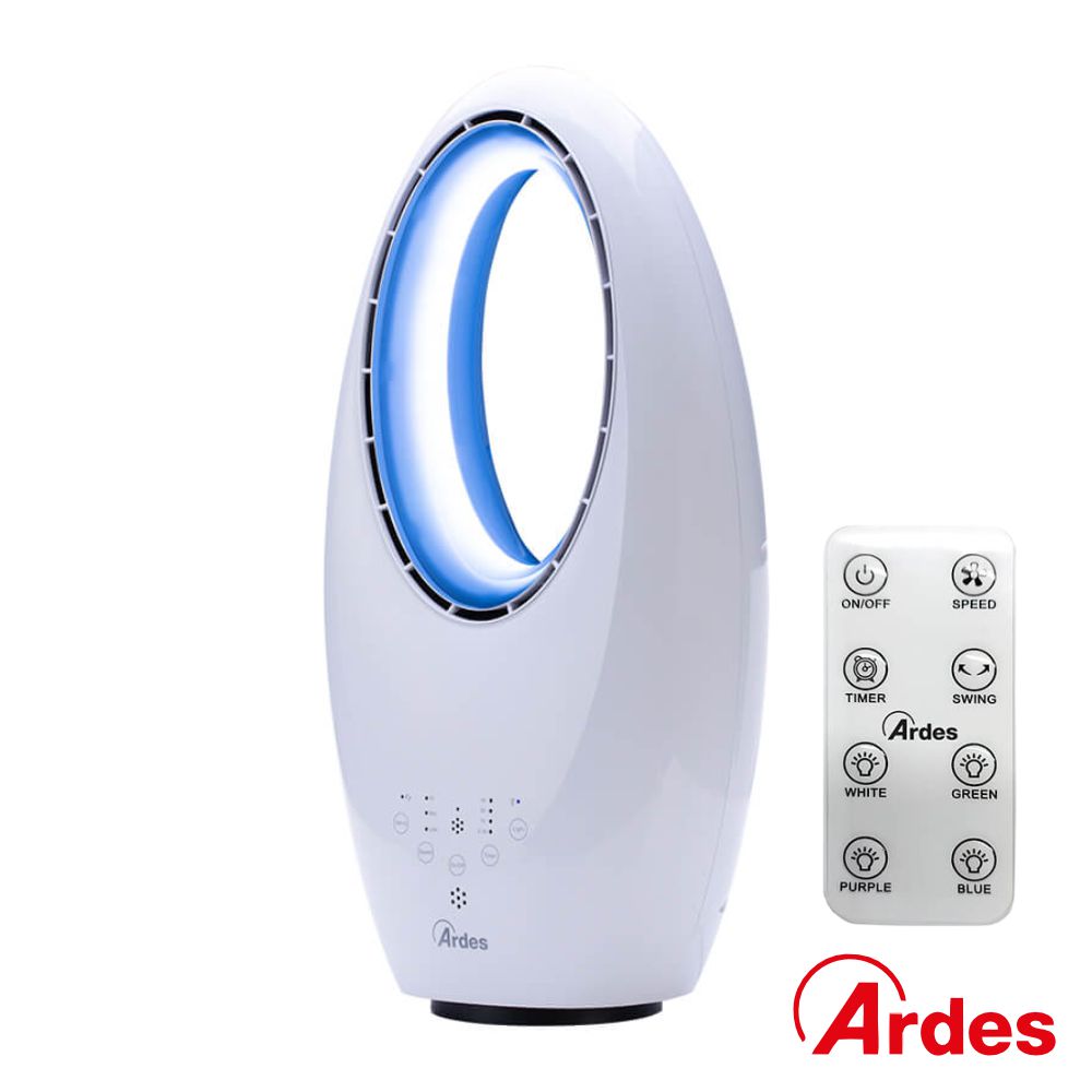 Ventoinha Sem Pás 60W Branca C/ Luz Led Ardes - Tauu,pt