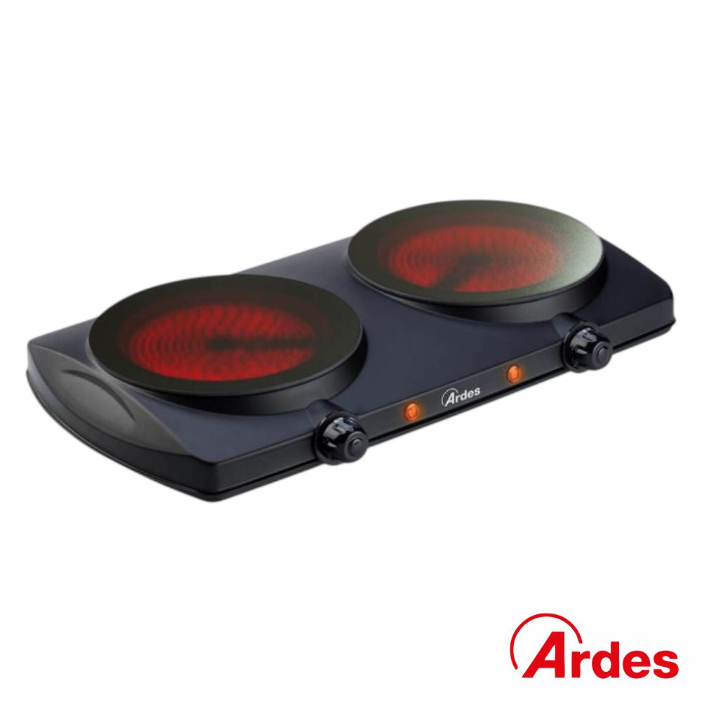 Placa De Vitrocerâmica Dupla Infravermelhos 2500W Ardes - Tauu.pt