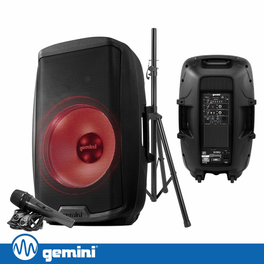 Coluna Amplificada 15" 2000W Usb/Sd/Aux/Bt/Tws Gemini - Tauu.pt