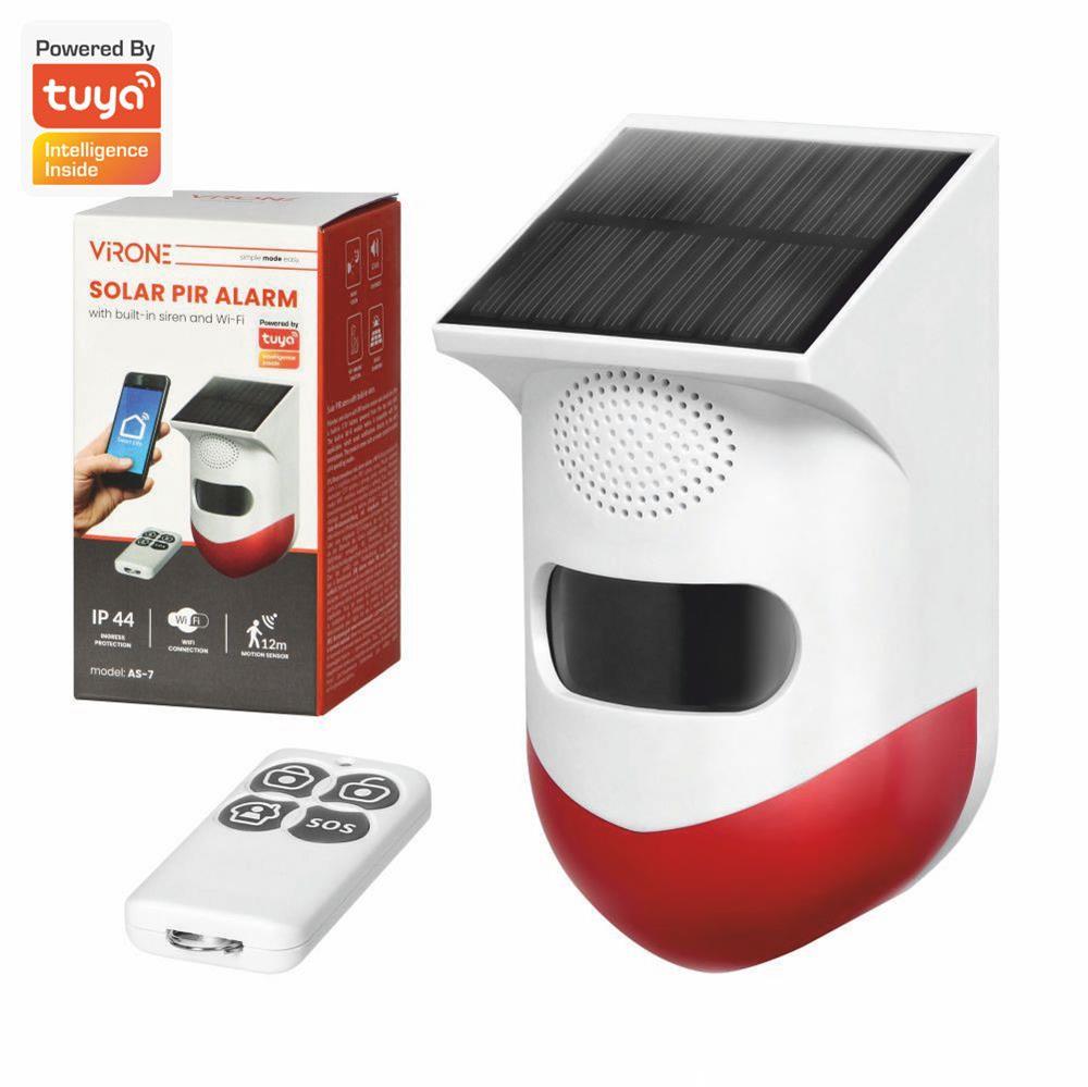 Alarme Solar Pir S/ Fios C/ Sirene E Comando Tuya Orno - Tauu.pt