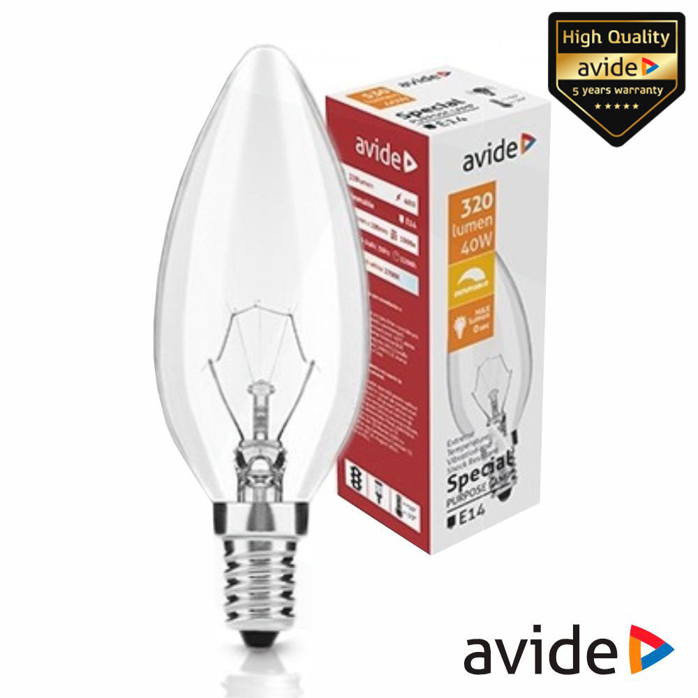Lâmpada E14 40W Vela 2700K 320Lm Avide - Tauu.pt