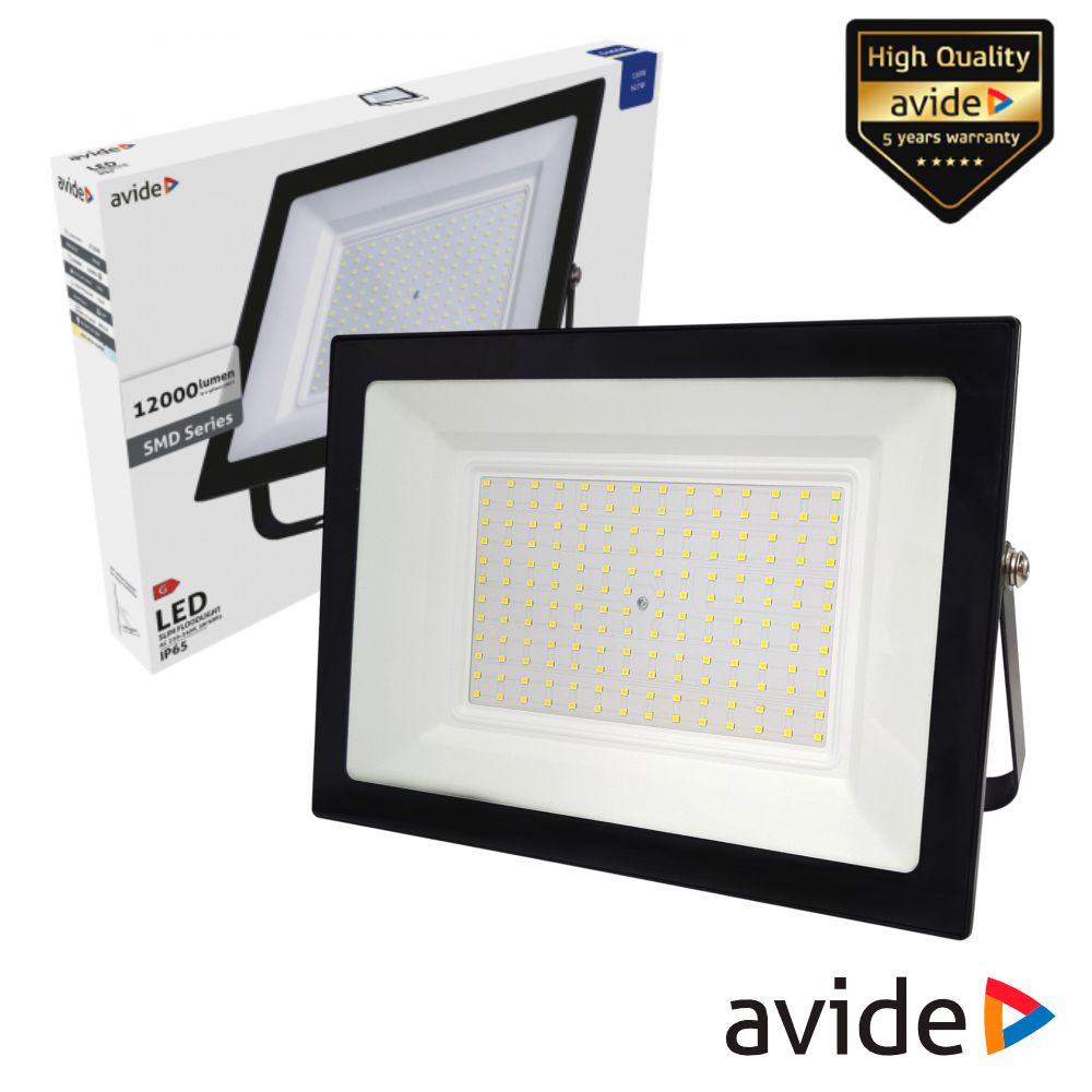 Foco Led 150W 230V 6400K 12000Lm Preto Ip65 Avide - Tauu,pt